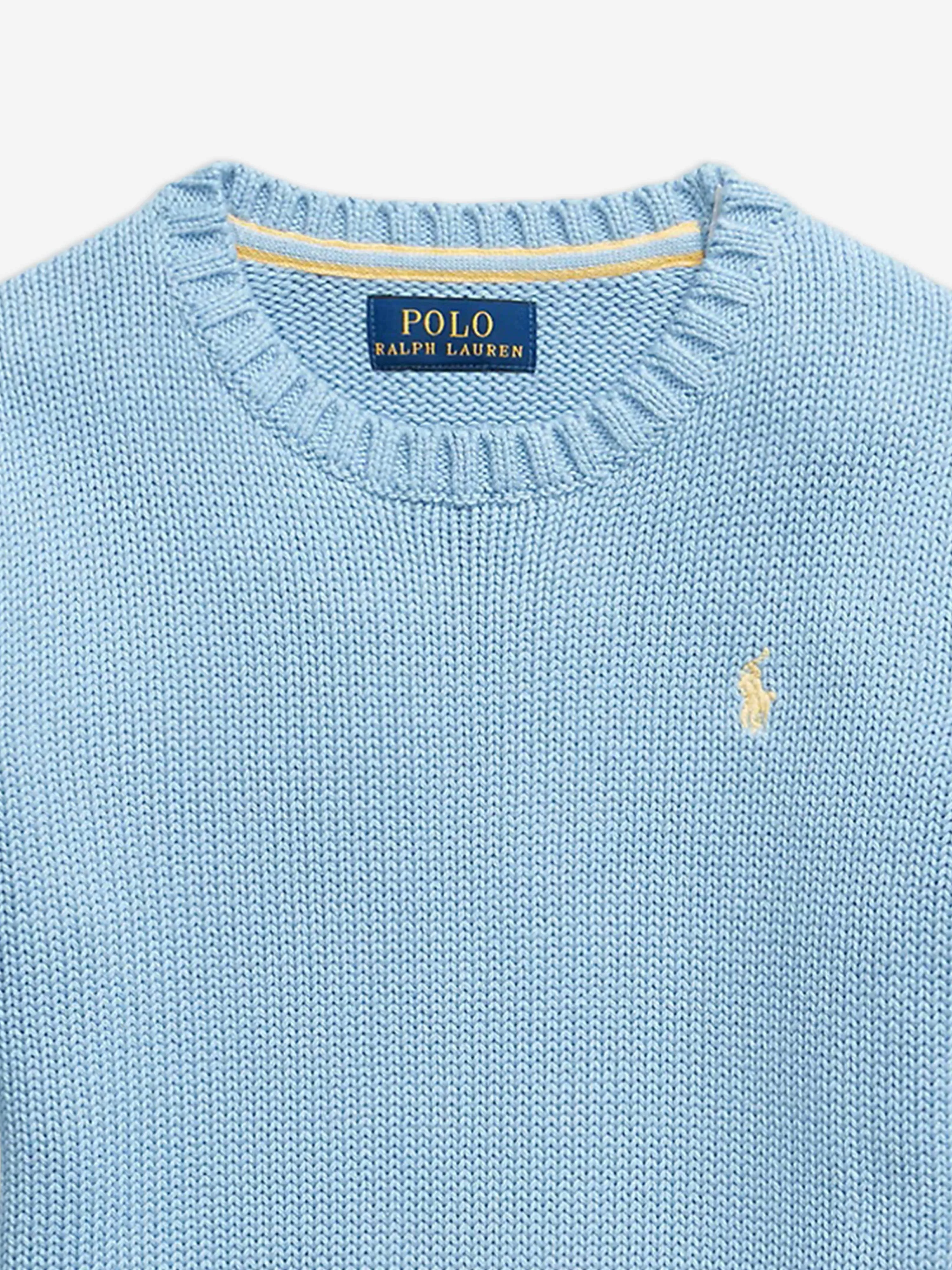 Ralph Lauren Boys Cotton Knit Jumper in Blue