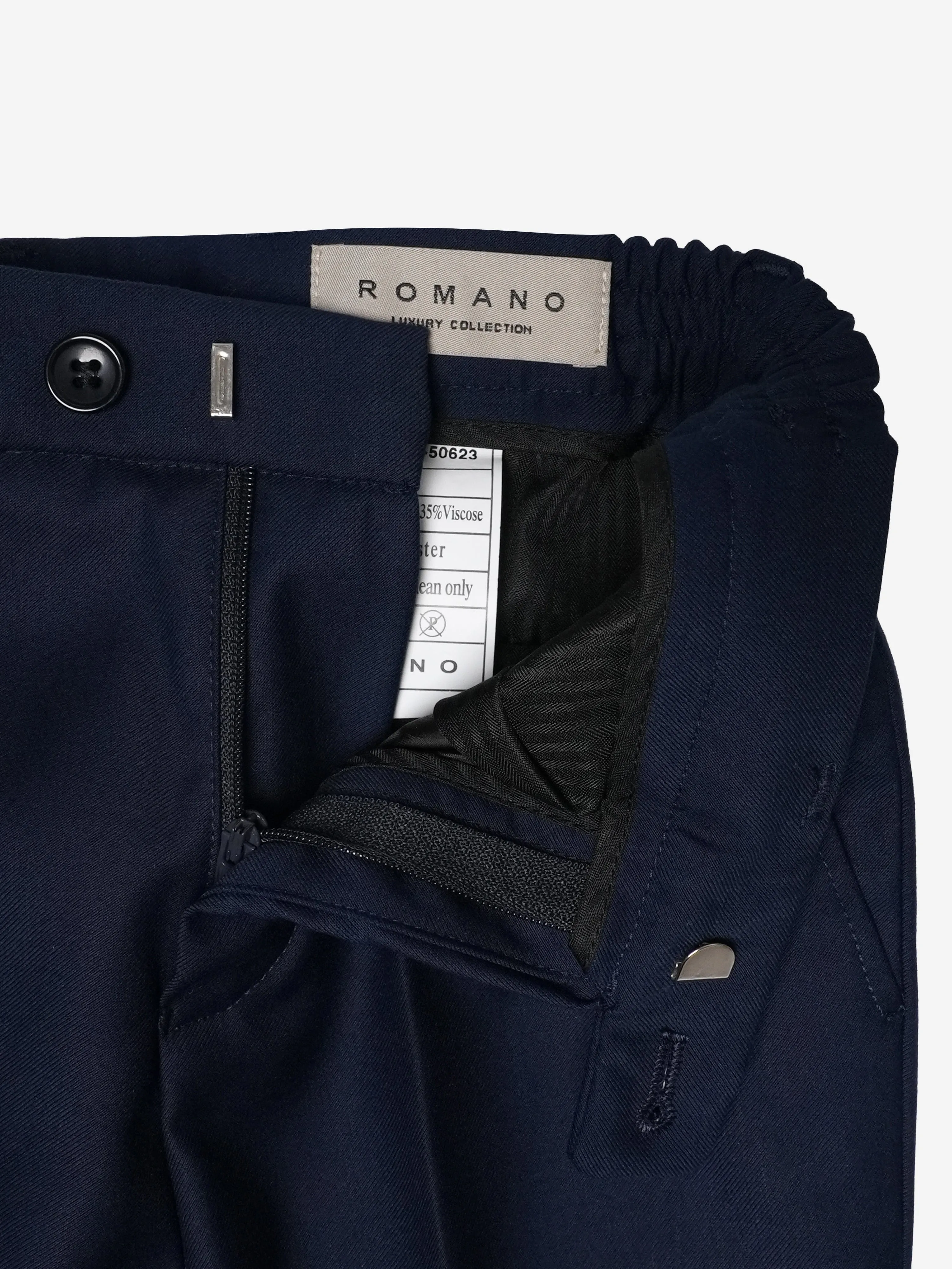 Romano Boys Jacquard 3 Piece Suit in Navy