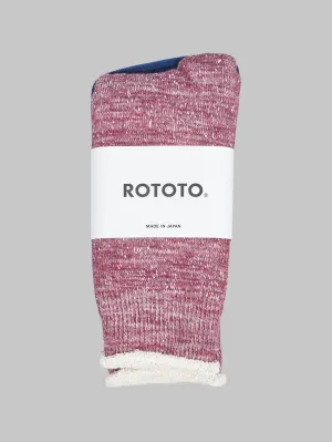 ROTOTO Double Face Crew Socks Merino Wool & Organic Cotton Grape