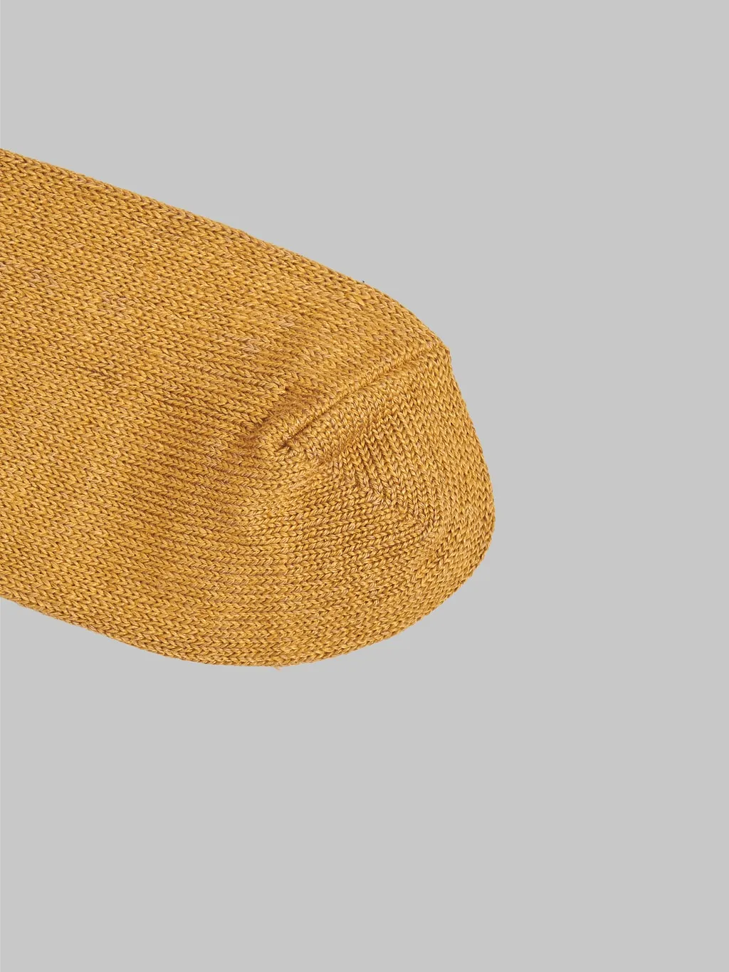 ROTOTO Linen Cotton Ribbed Crew Socks Dark Gold