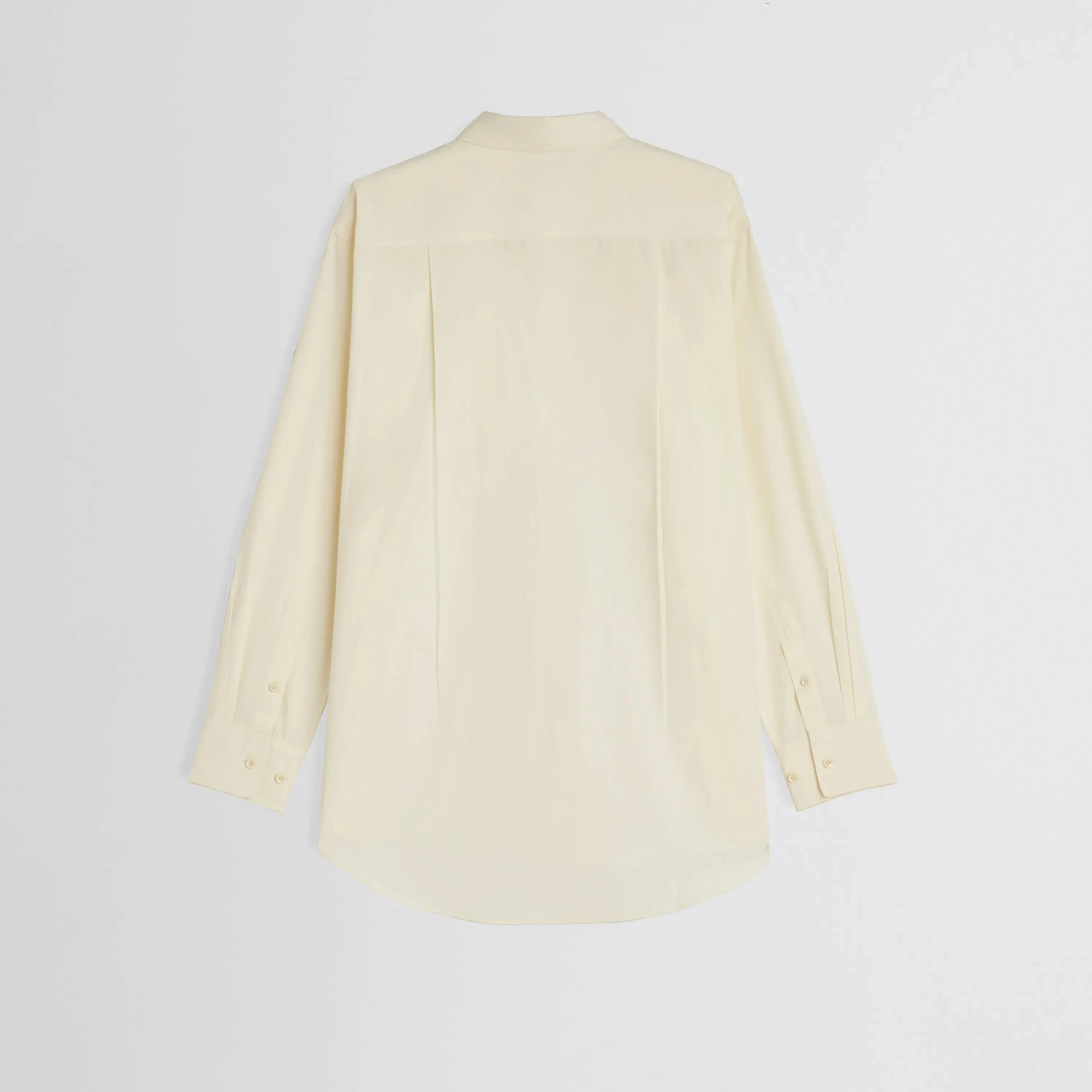 SHARP COLLAR SHIRT | light yellow cotton