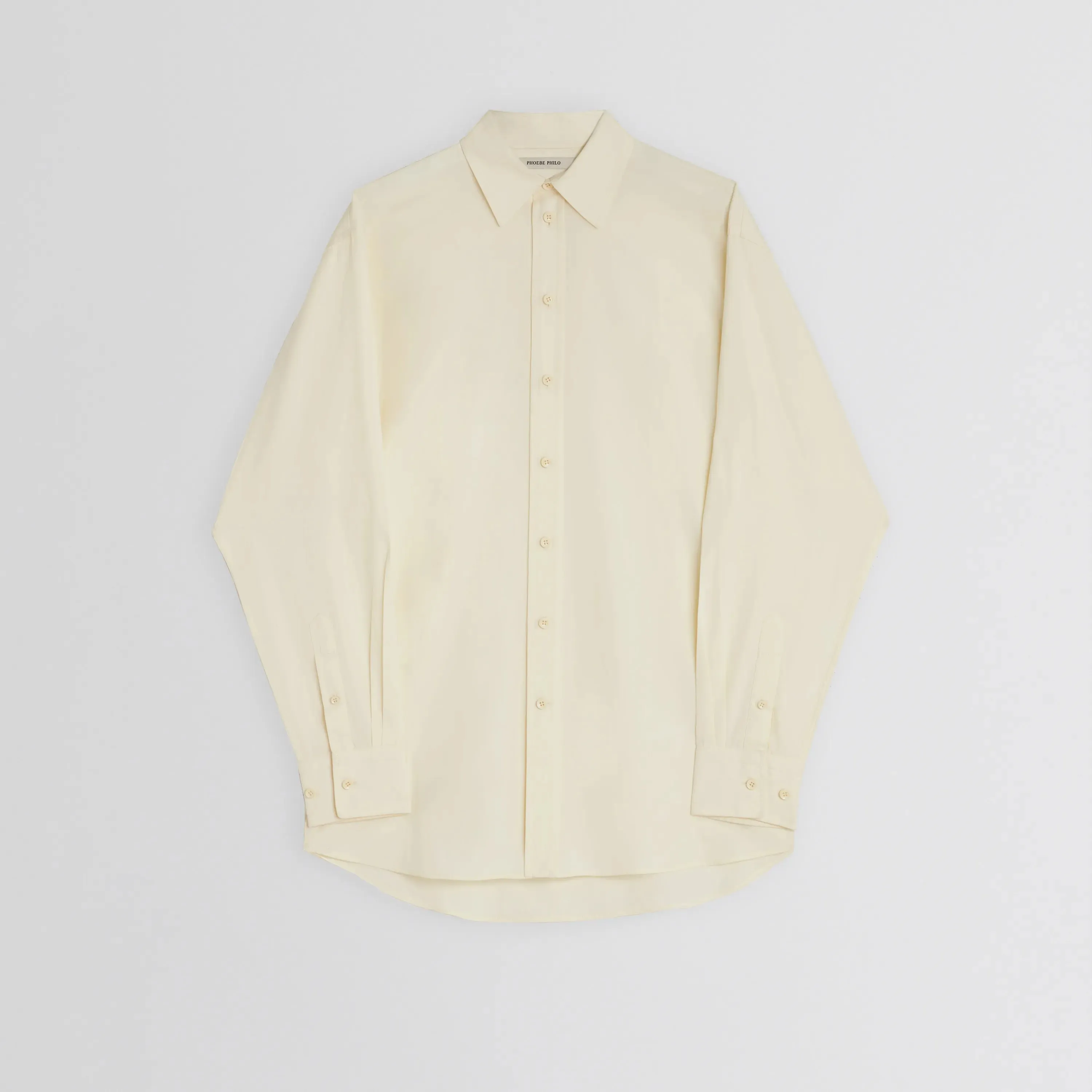 SHARP COLLAR SHIRT | light yellow cotton