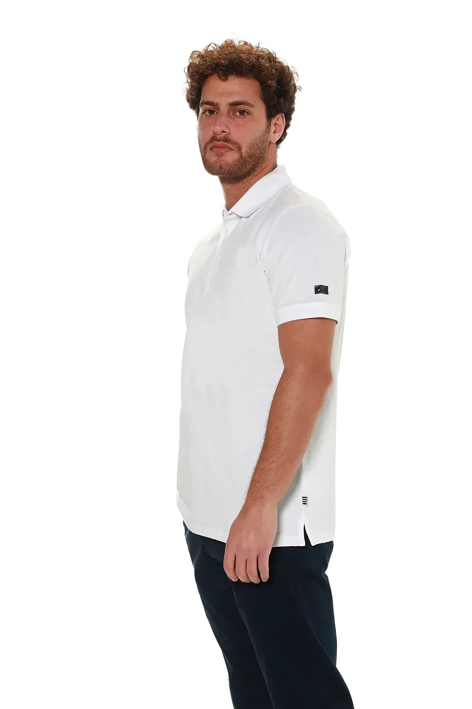 Short Sleeved White Polo