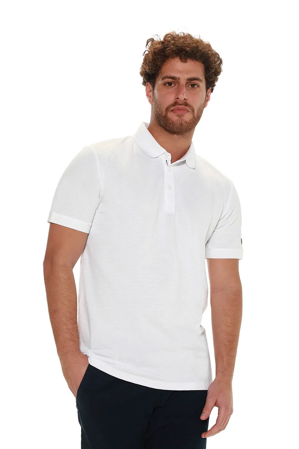 Short Sleeved White Polo