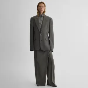 SINGLE BREASTED JACKET | dark taupe wool