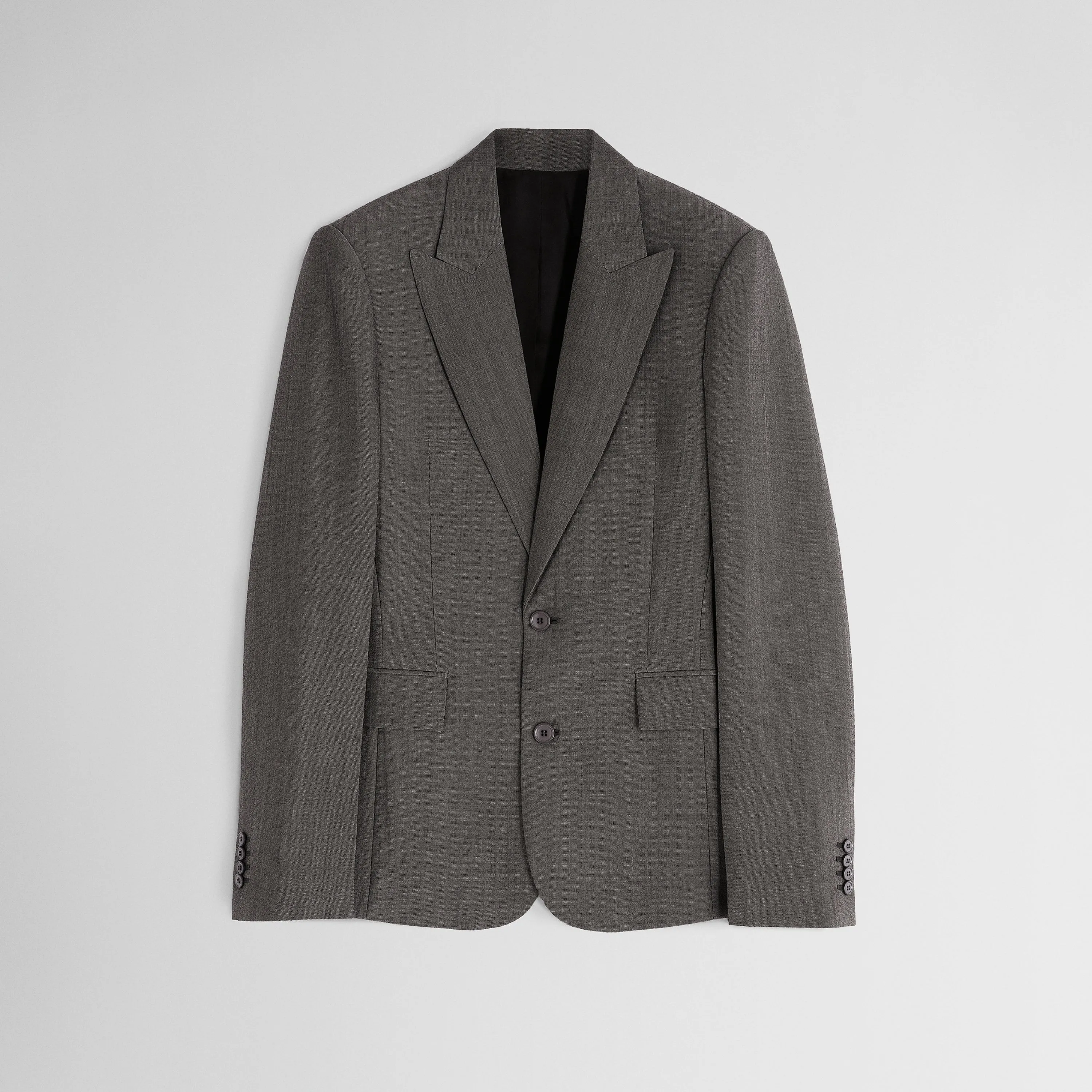 SINGLE BREASTED JACKET | dark taupe wool