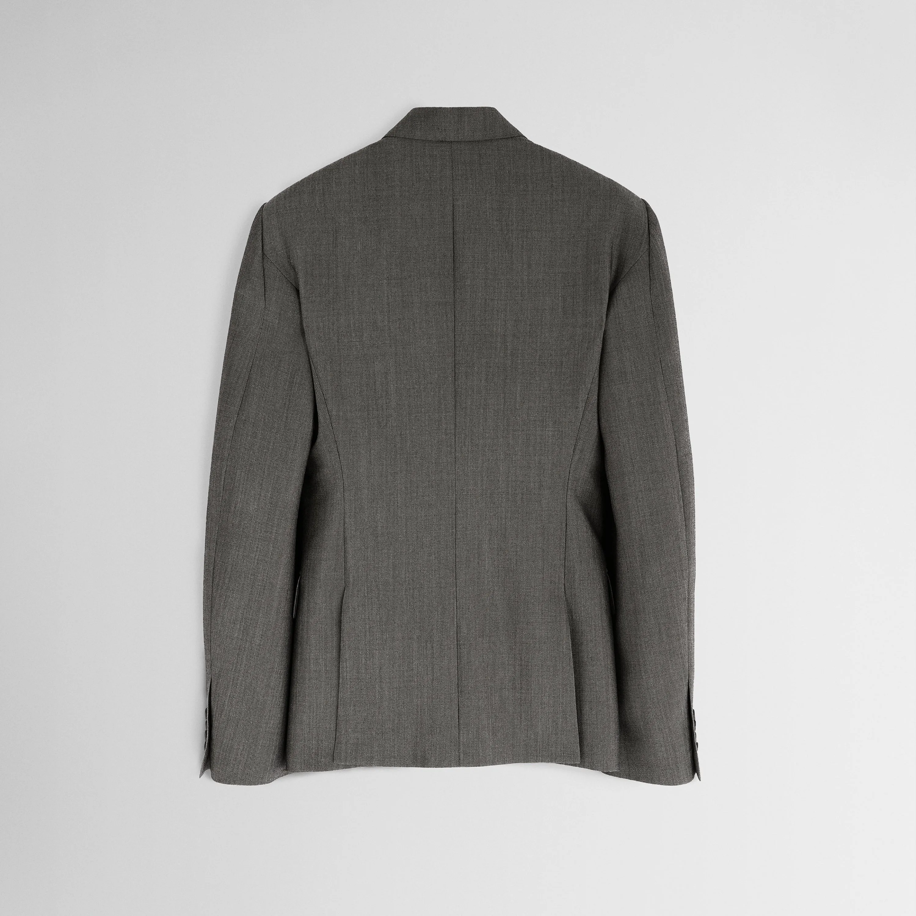 SINGLE BREASTED JACKET | dark taupe wool