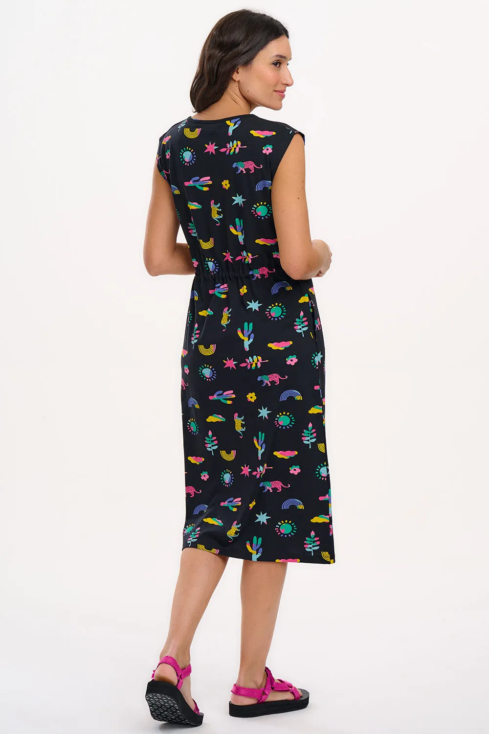 Sloane Jersey Midi Dress - Black. Summer Joy