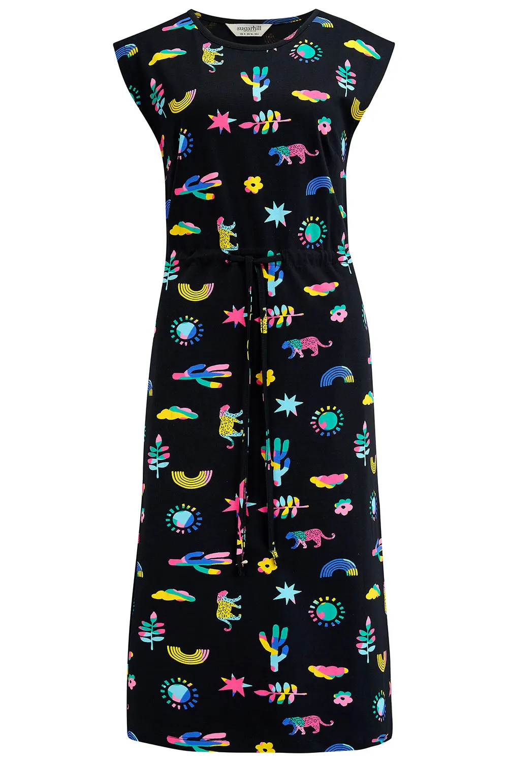 Sloane Jersey Midi Dress - Black. Summer Joy