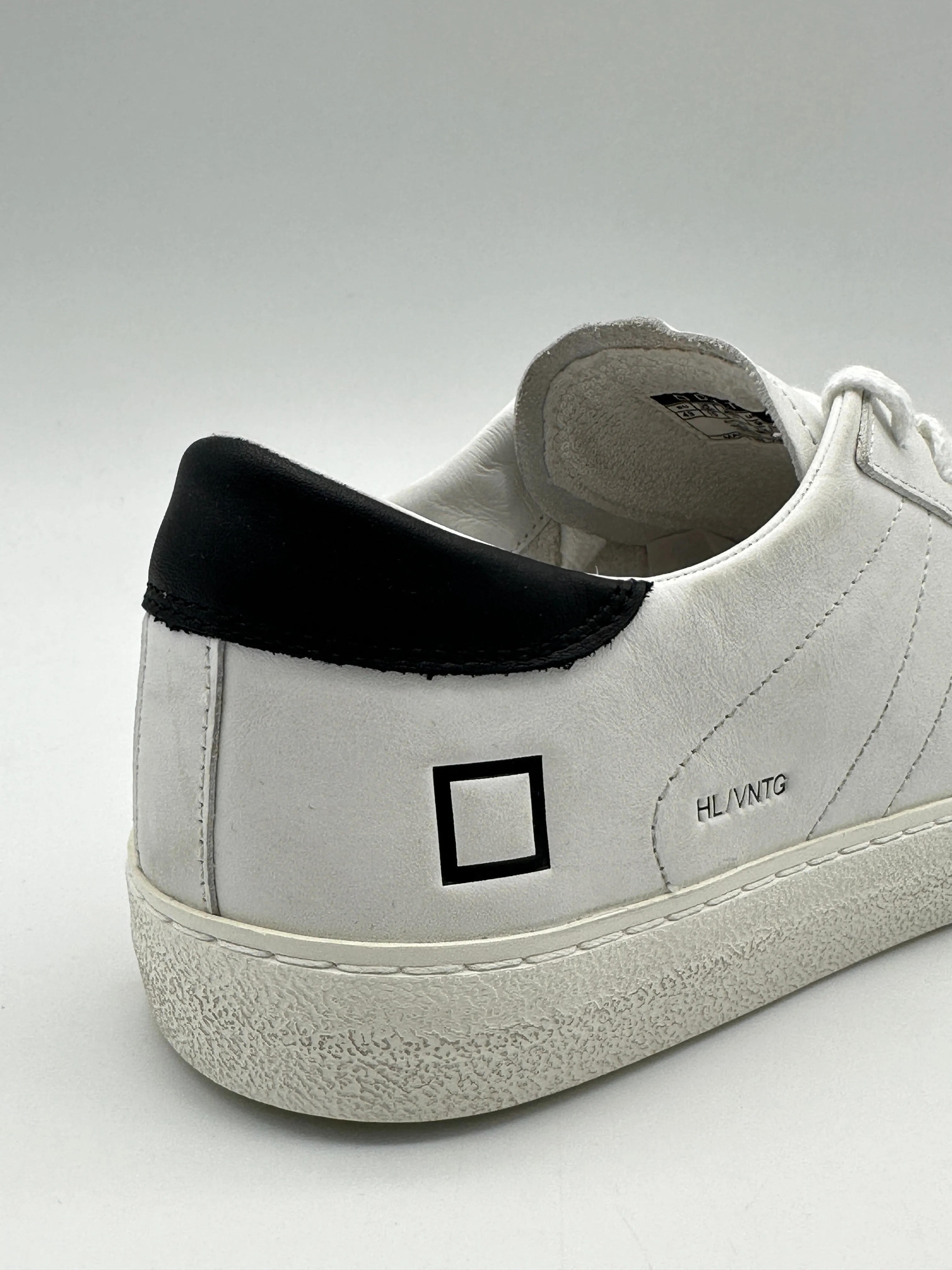 Sneakers Hill Low Vintage Calf White-Black In Pelle Bianco Nera