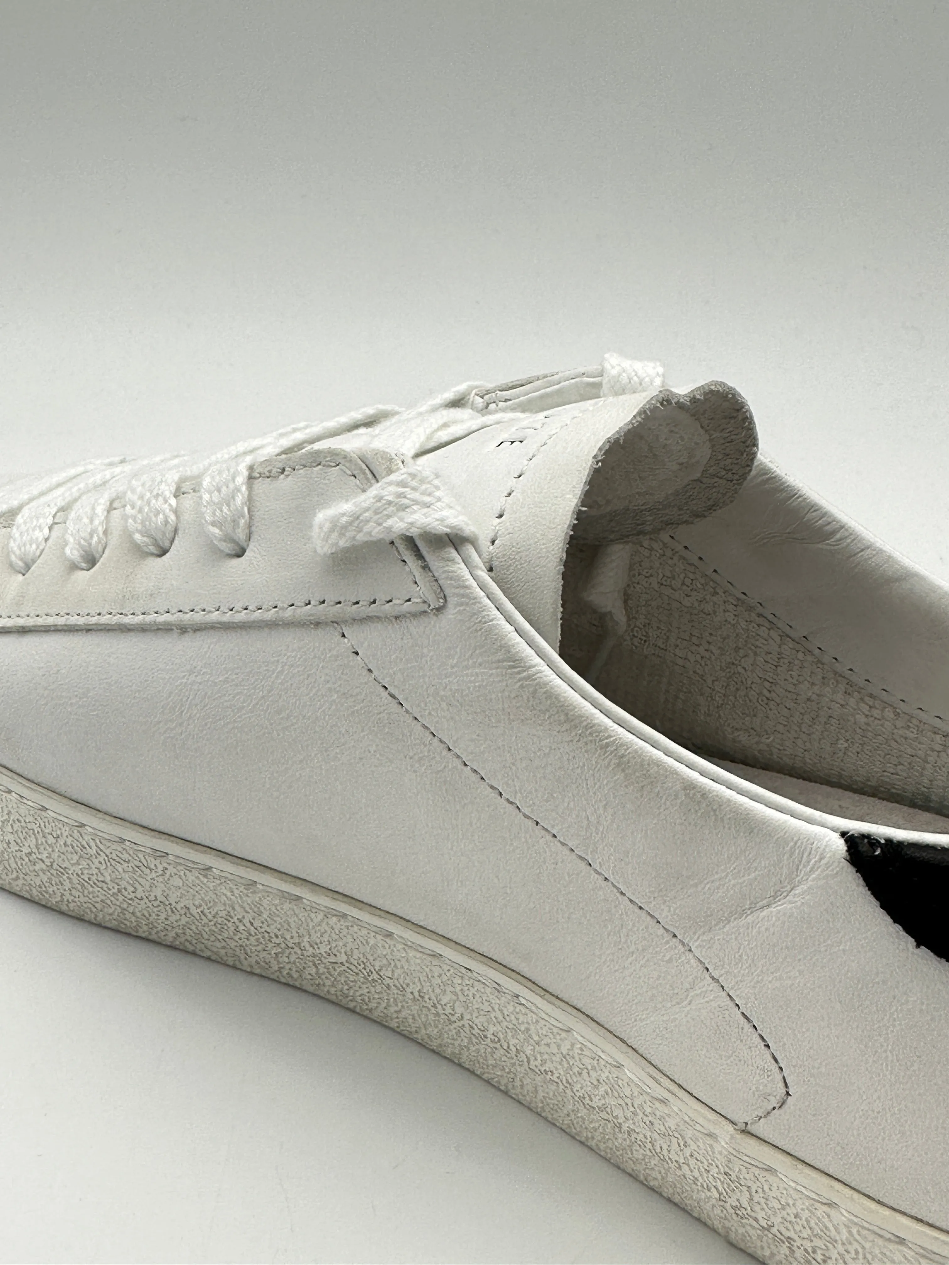 Sneakers Hill Low Vintage Calf White-Black In Pelle Bianco Nera