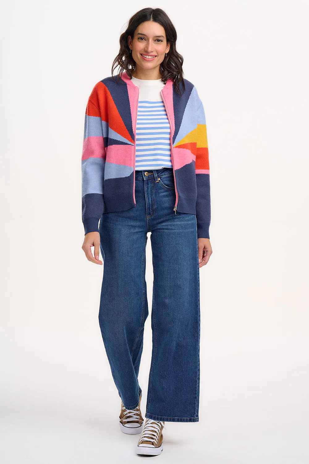Solana Knitted Bomber - Multi. Sunrays