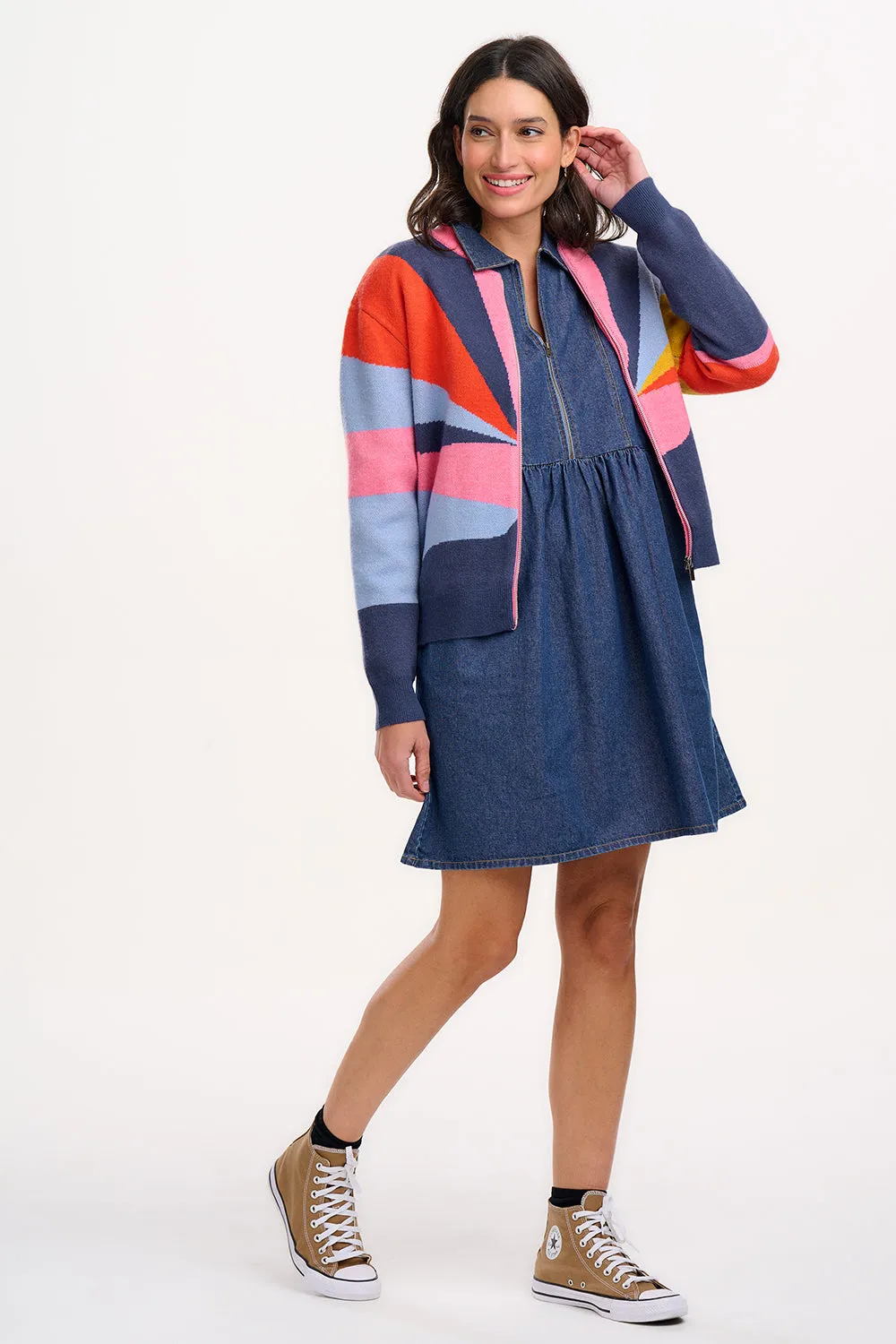 Solana Knitted Bomber - Multi. Sunrays