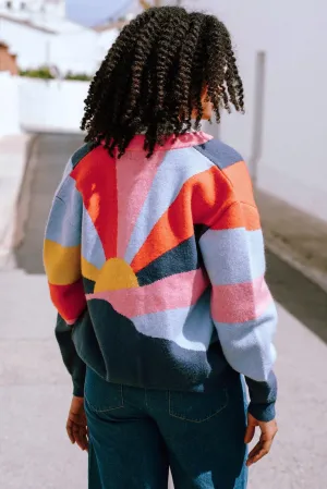 Solana Knitted Bomber - Multi. Sunrays