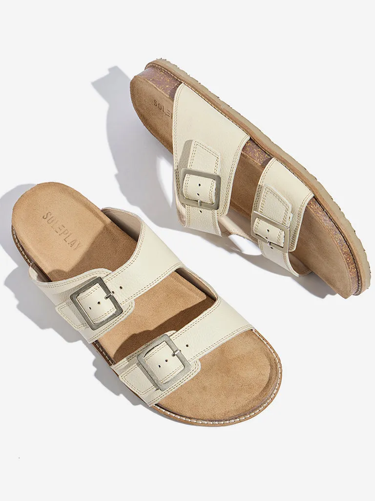 SOLEPLAY Ivory Dual-Strap Buckle-Detailed Sandals