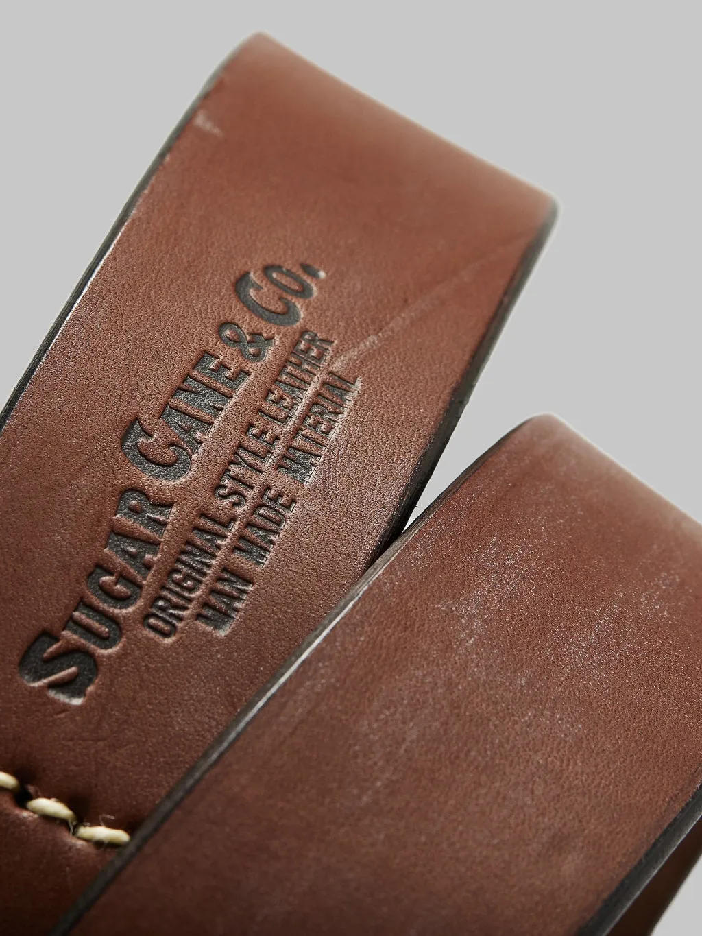 Sugar Cane Cowhide Leather Garrison Belt Brown