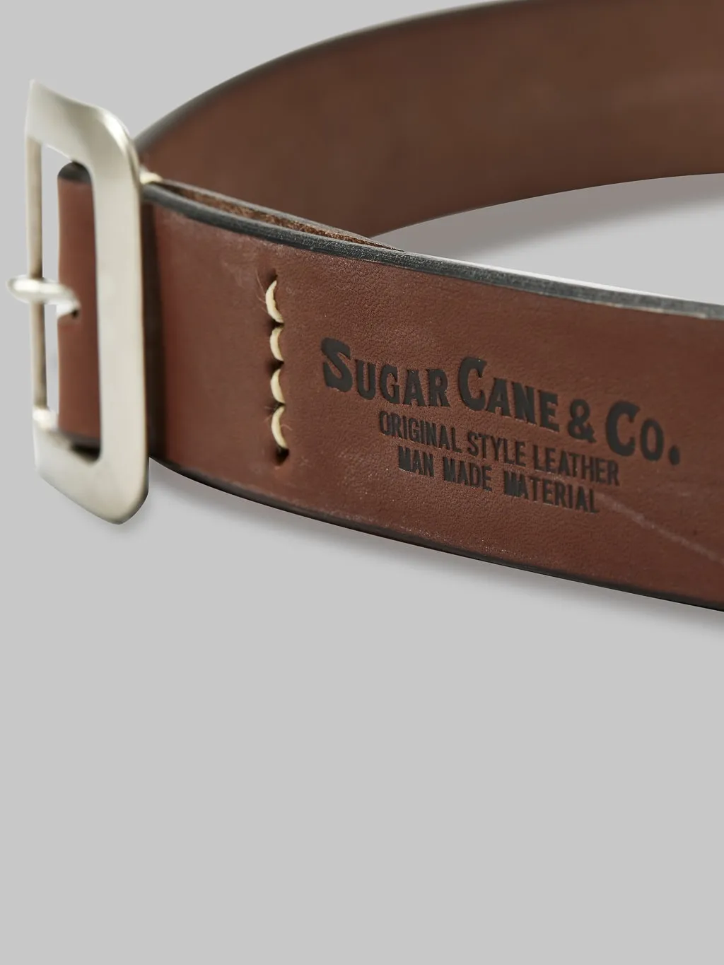 Sugar Cane Cowhide Leather Garrison Belt Brown