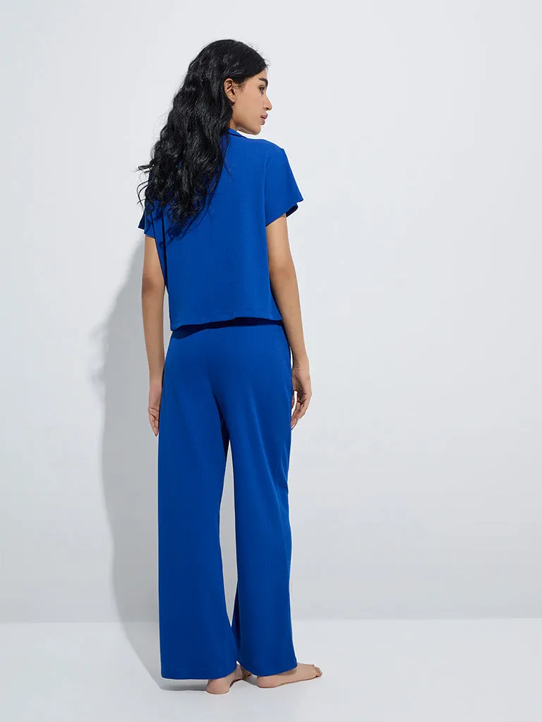 Superstar Blue Waffle-Textured Lounge Pants