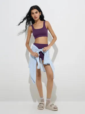 Superstar Plum Knit-Textured Seam-Free Bra
