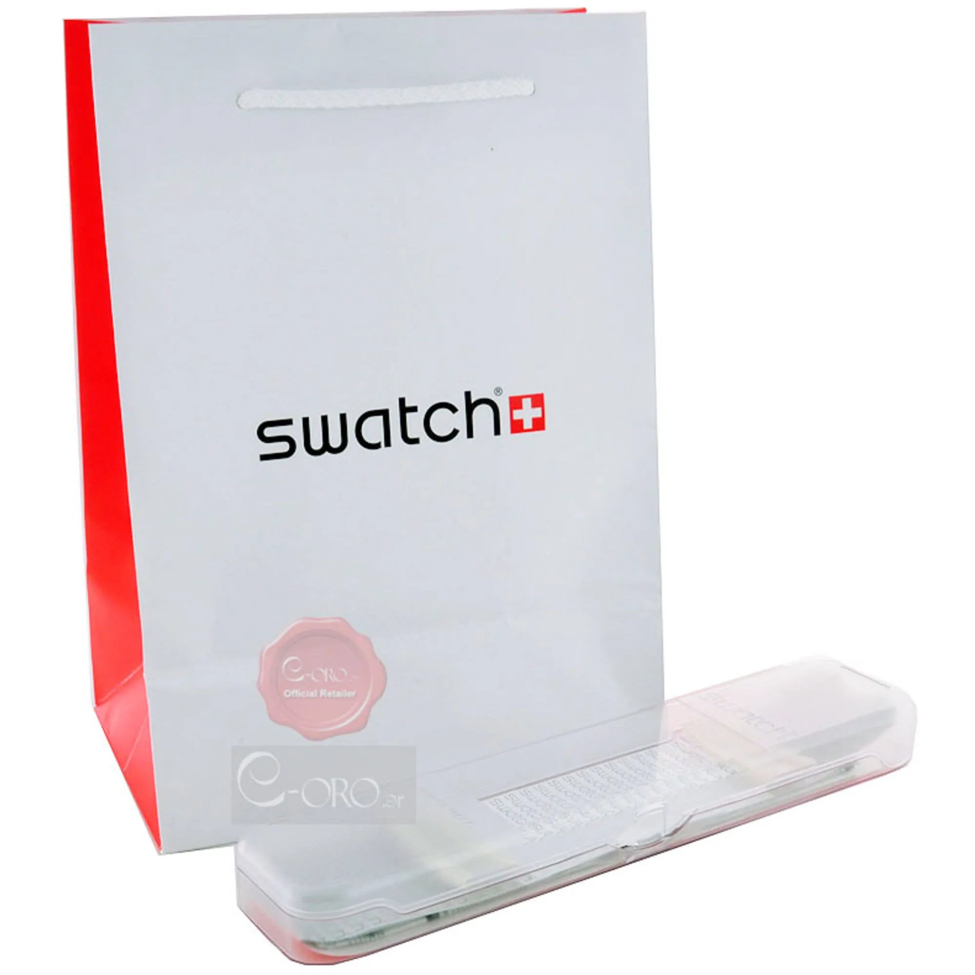 Swatch Women's Watch - Pattu Quartz White Dial Retro Pattern Silicone Strap | LW156