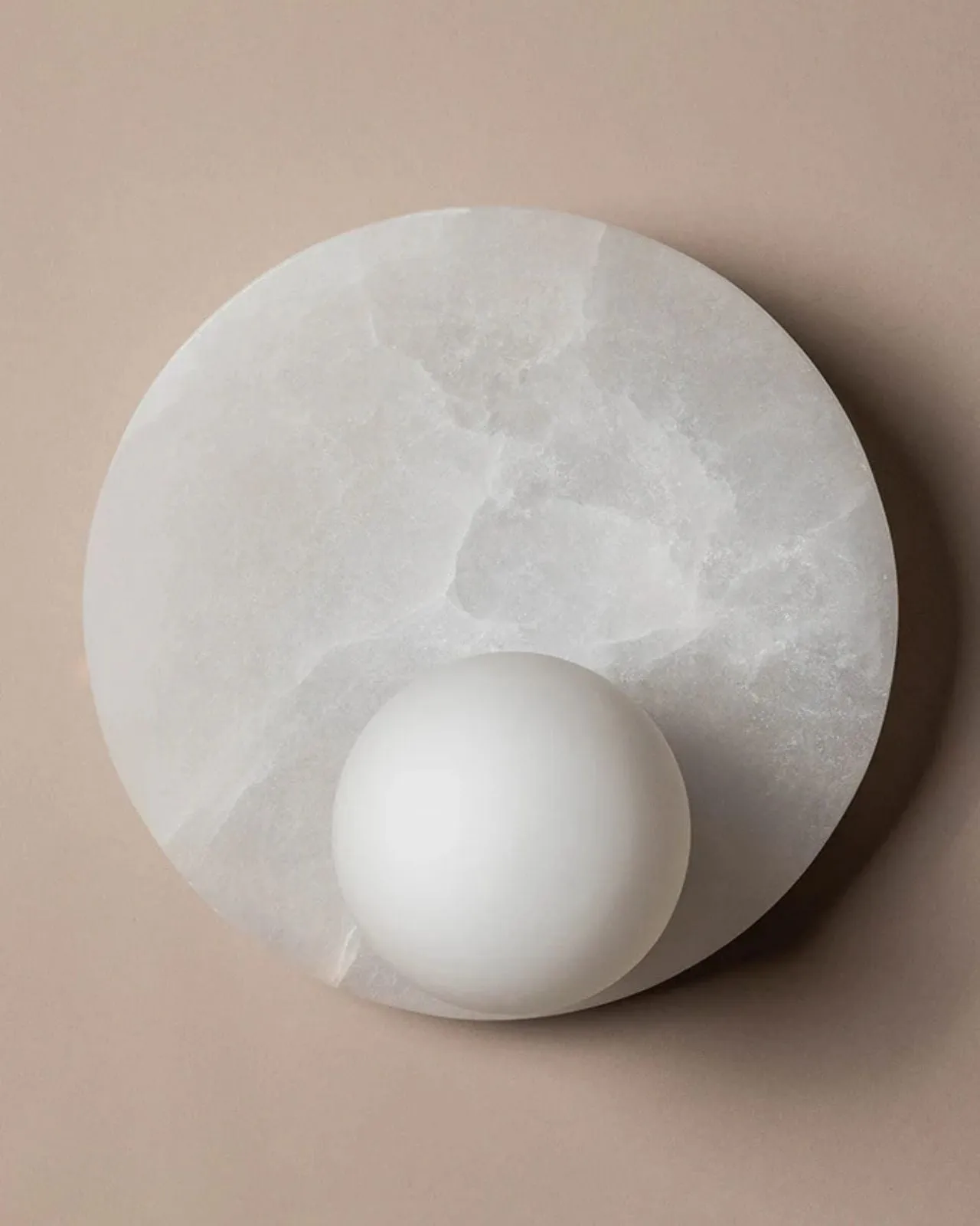 Textured Alabaster Disc Wall Light