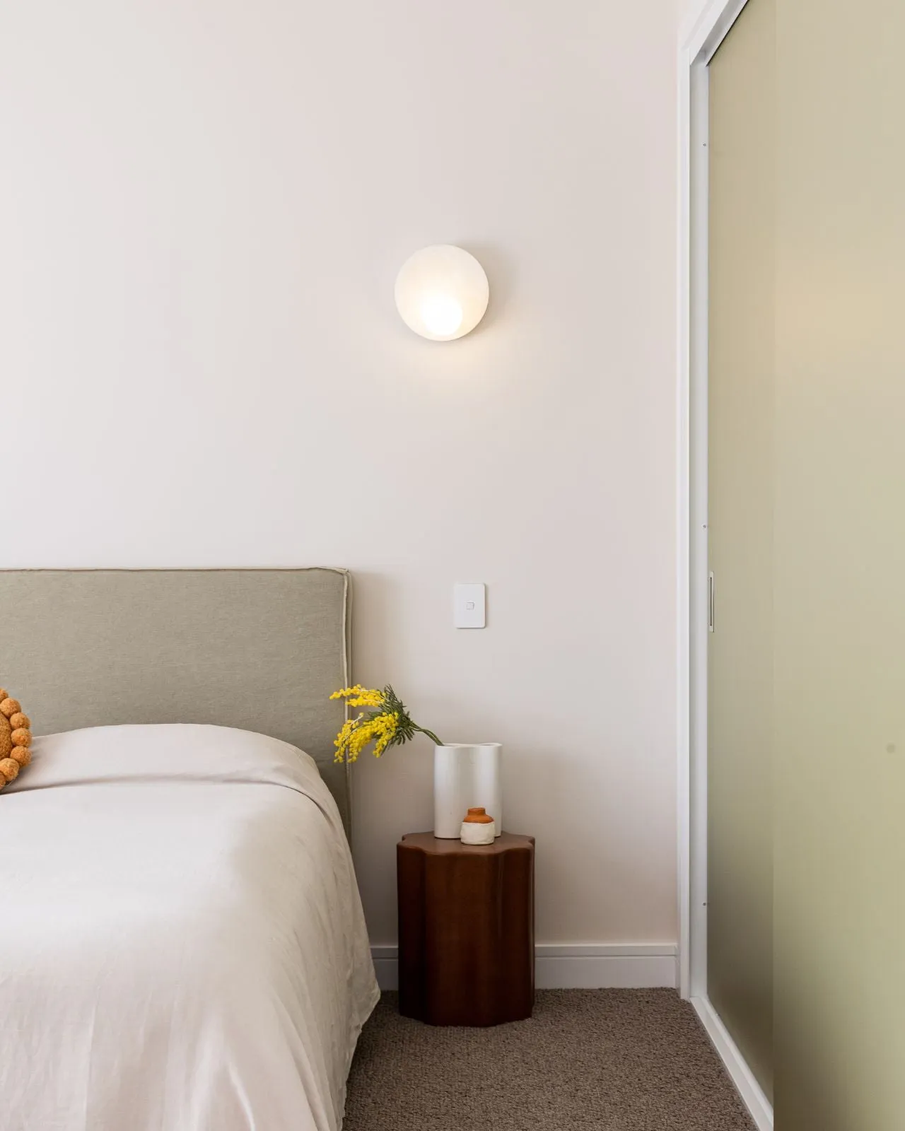 Textured Alabaster Disc Wall Light