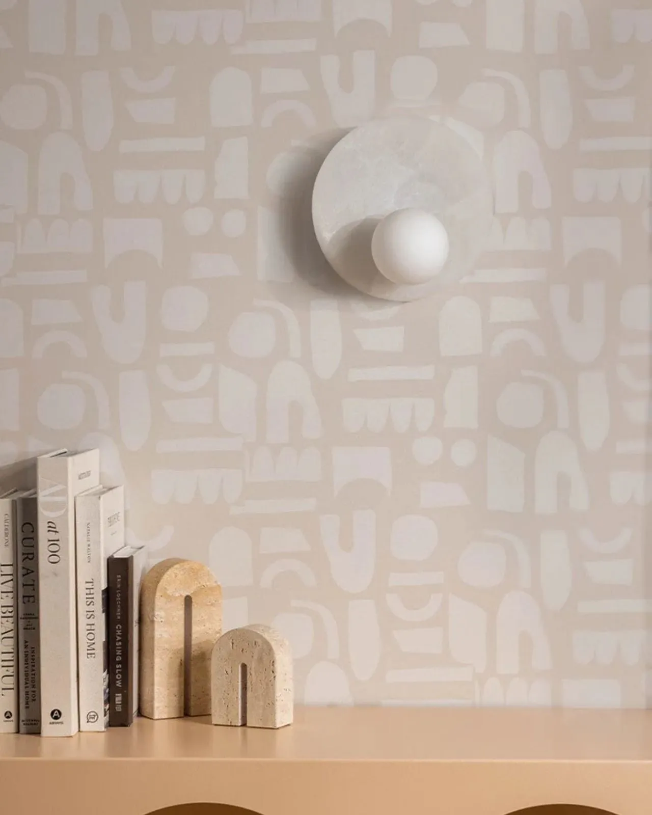 Textured Alabaster Disc Wall Light