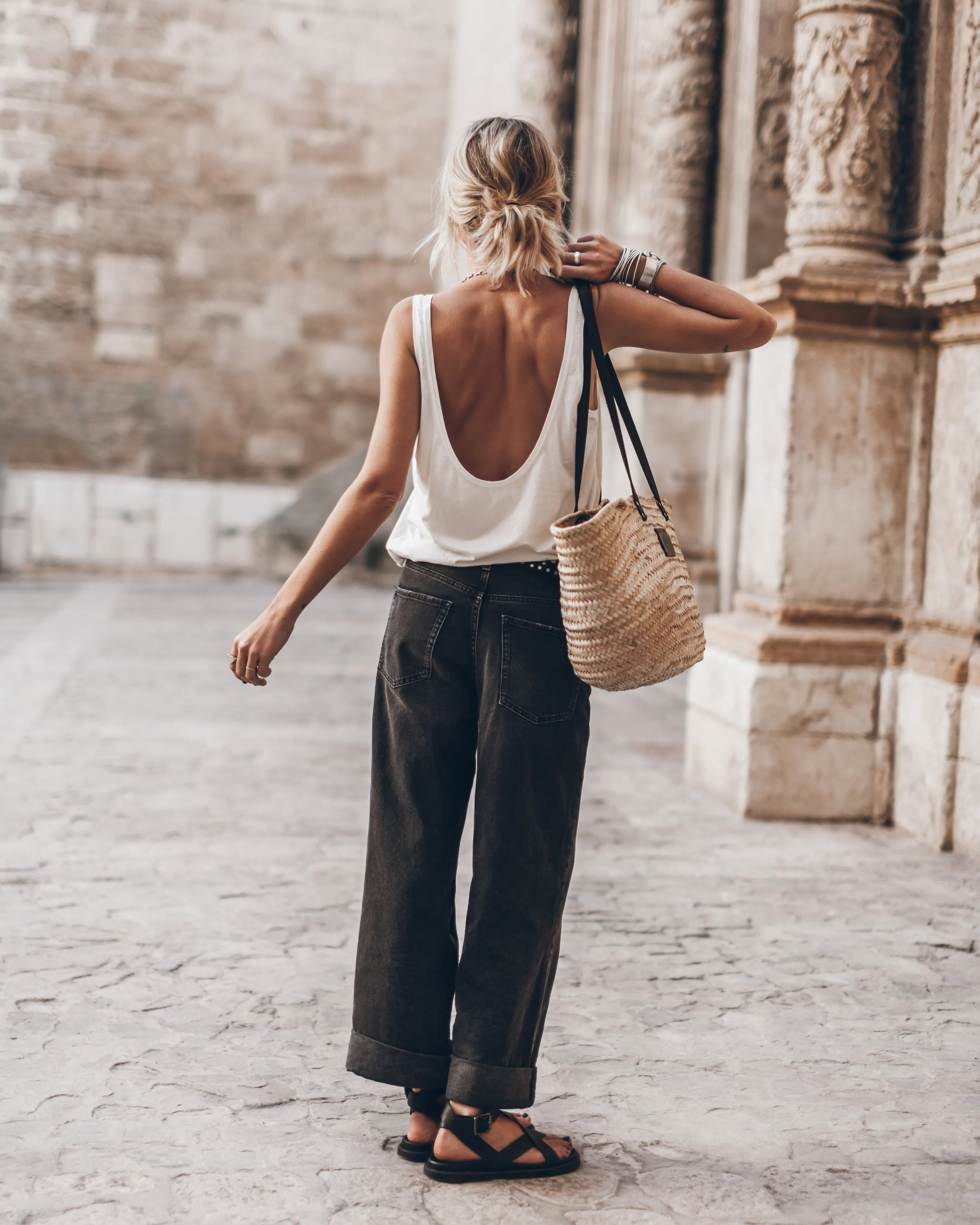 The White Low Back Base Tank Top