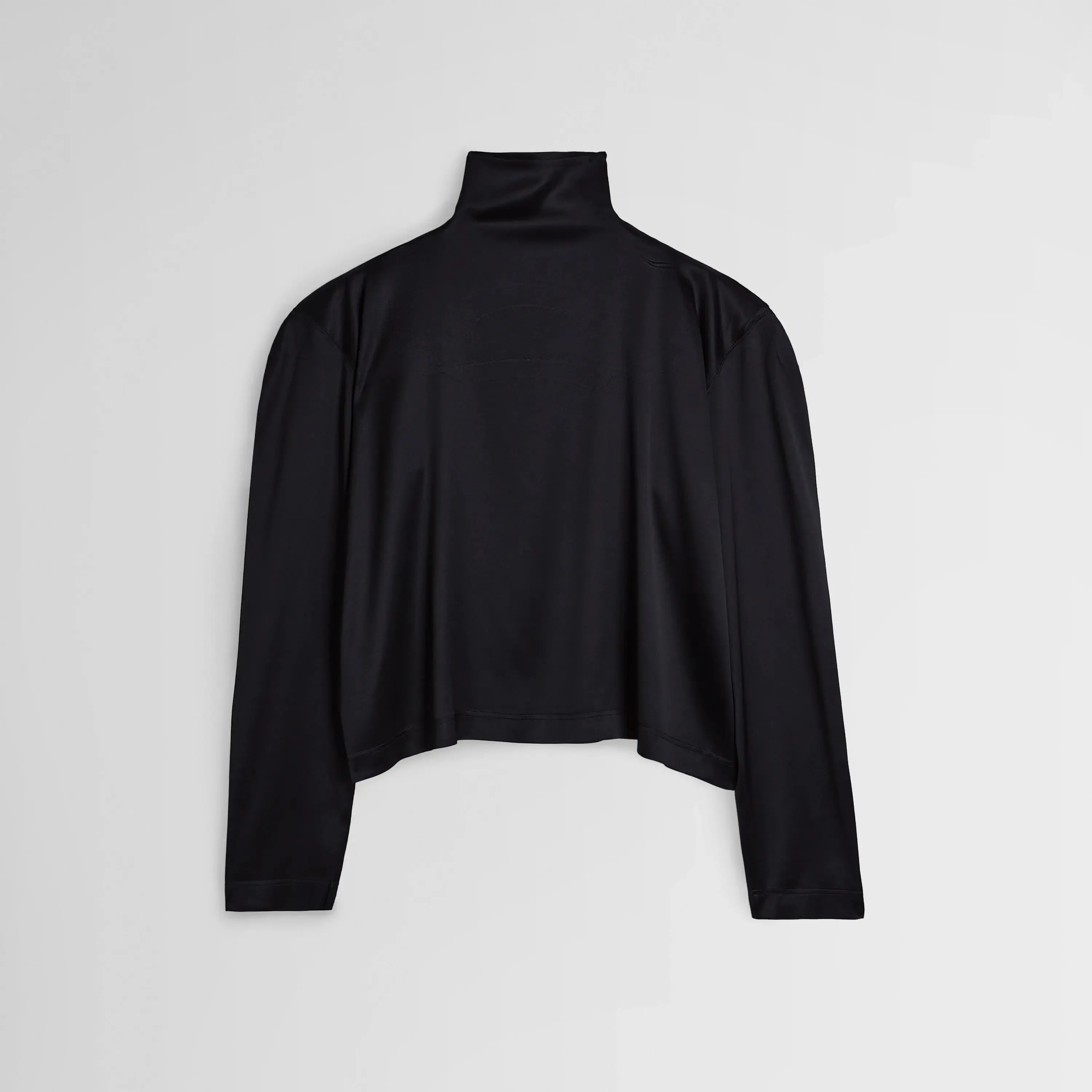 TIE BACK TOP | black silk satin