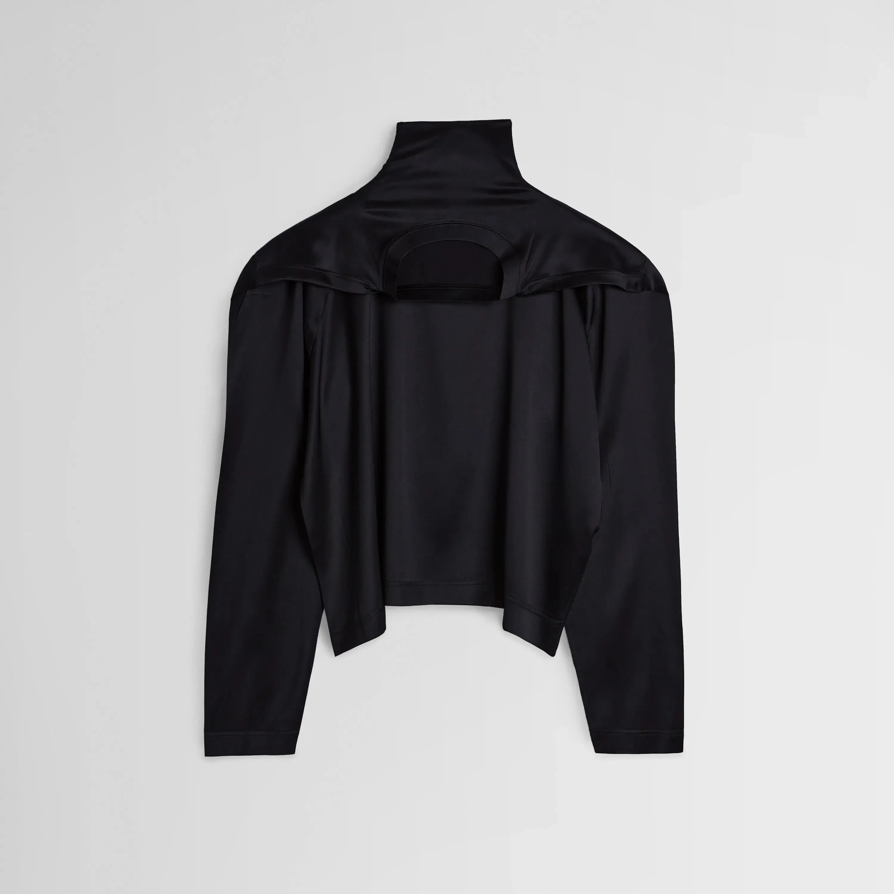 TIE BACK TOP | black silk satin