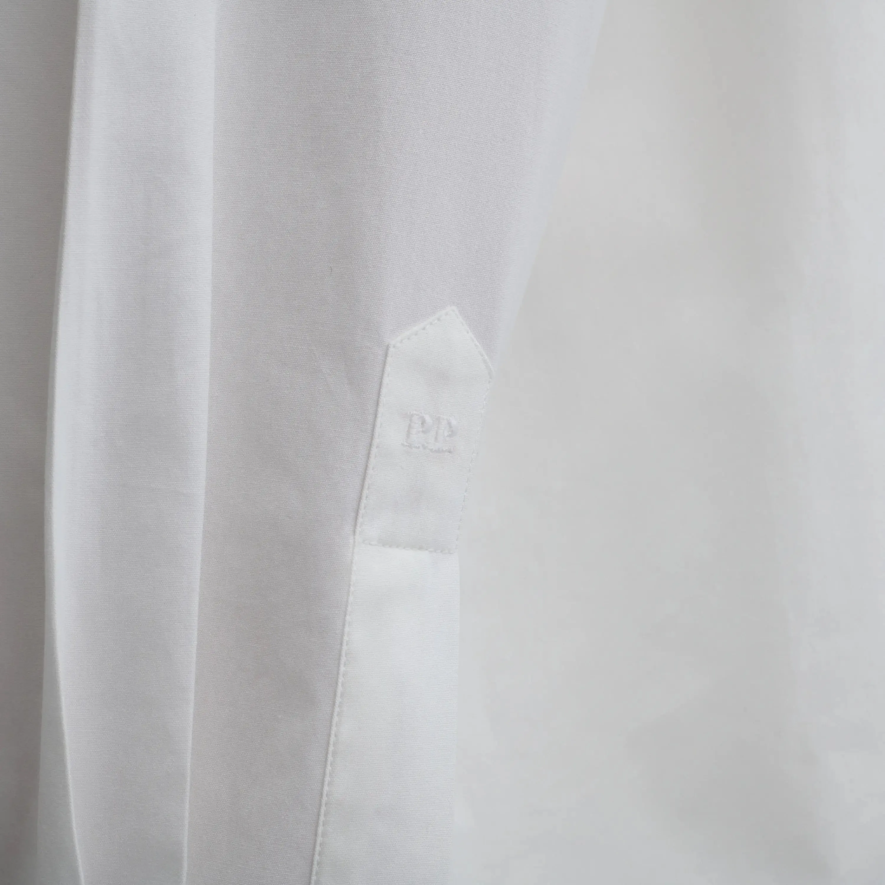TIE NECK SHIRT | white cotton