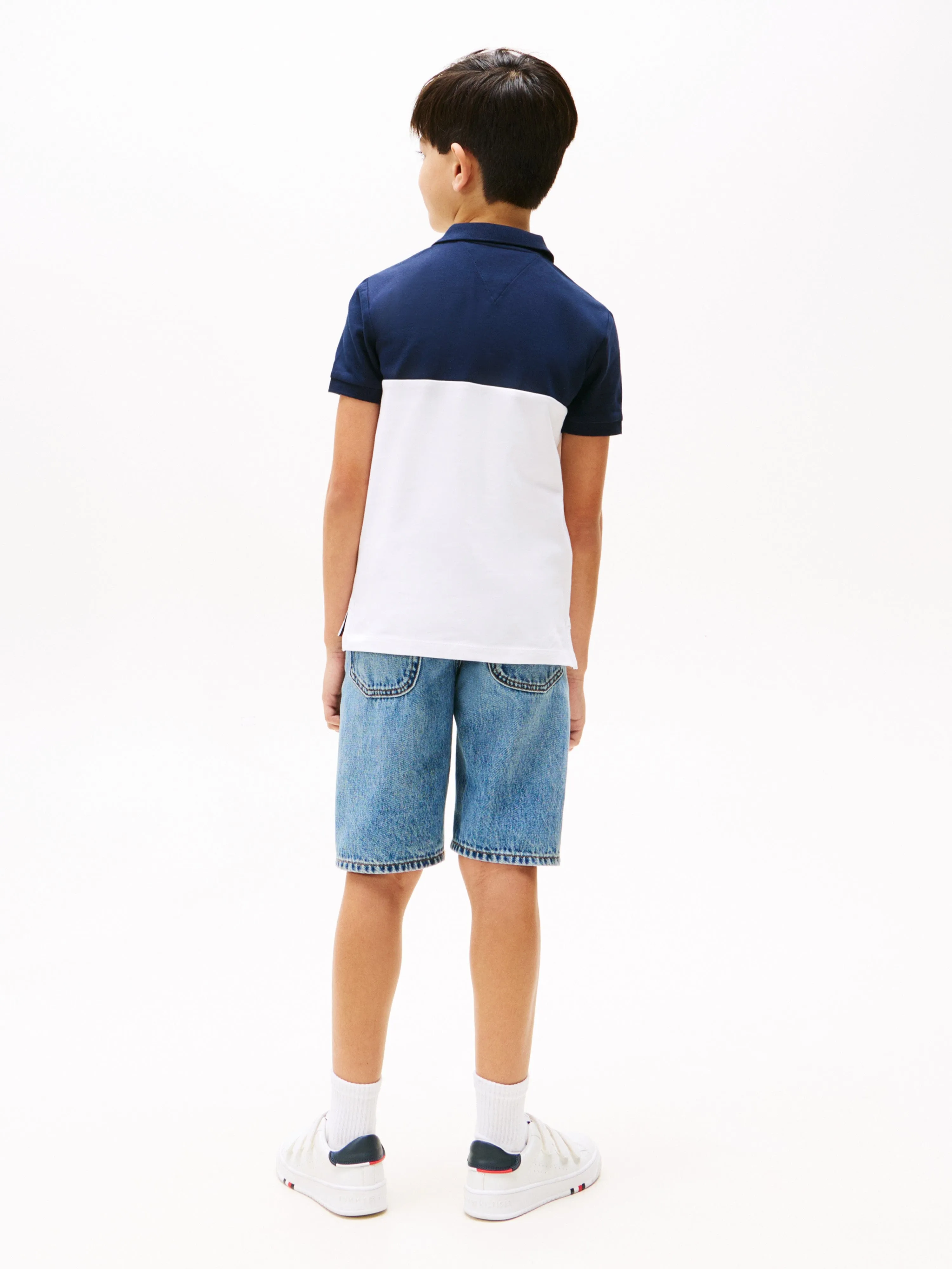 Tommy Hilfiger Boys Colourblock Polo Shirt in Navy