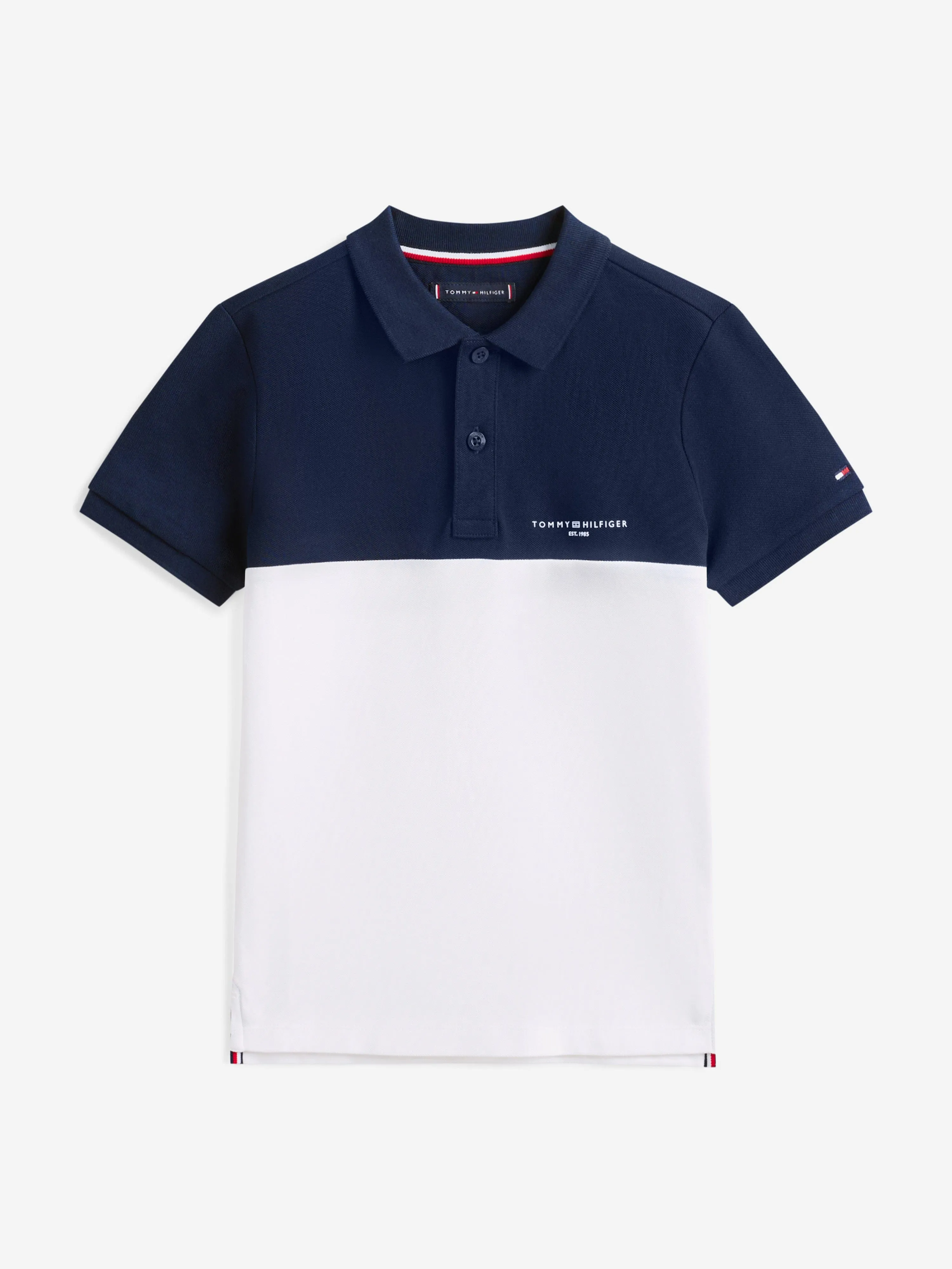 Tommy Hilfiger Boys Colourblock Polo Shirt in Navy
