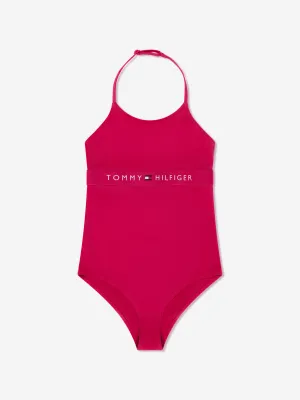 Tommy Hilfiger Girls Logo Swimsuit in Pink