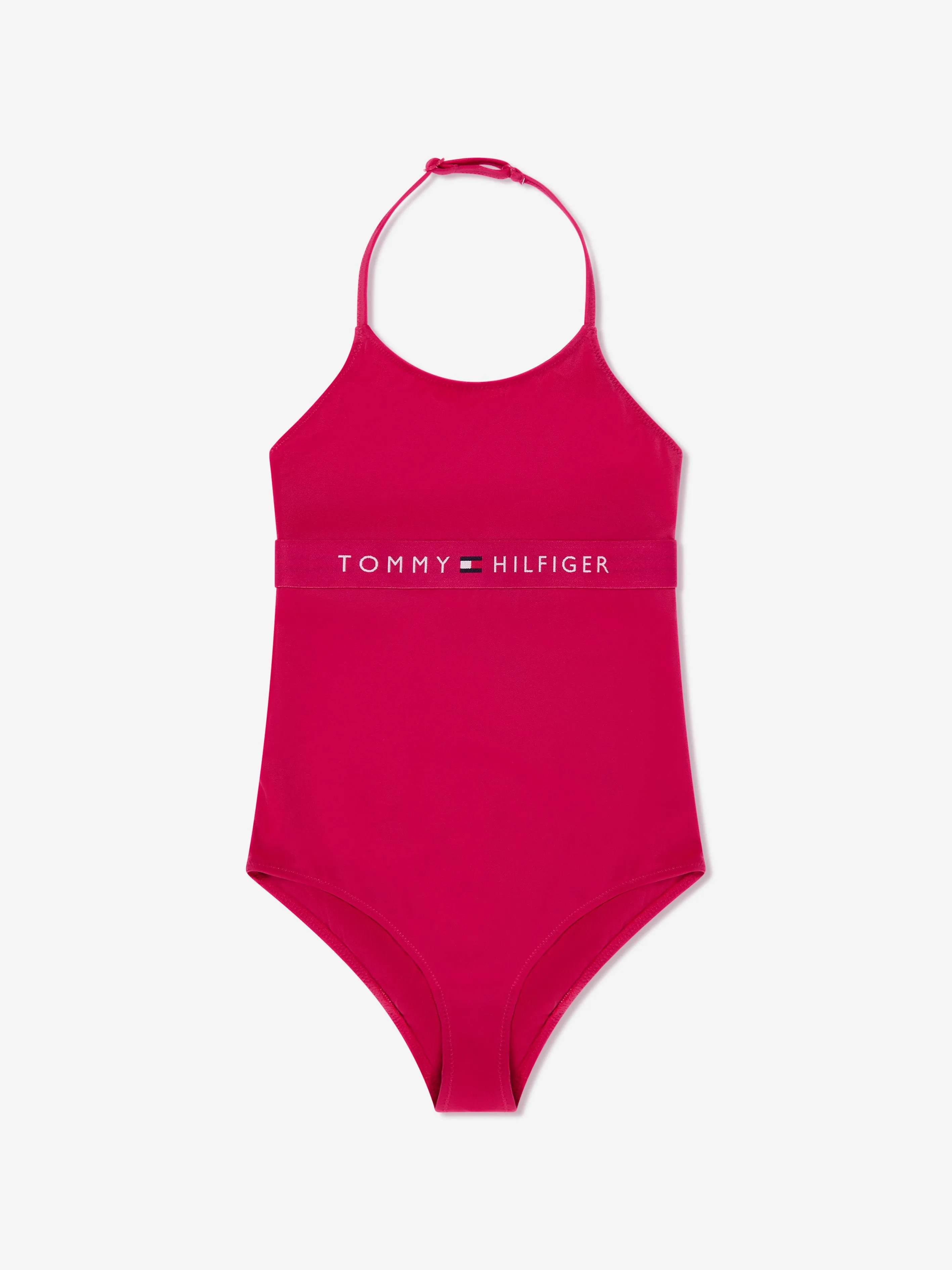 Tommy Hilfiger Girls Logo Swimsuit in Pink