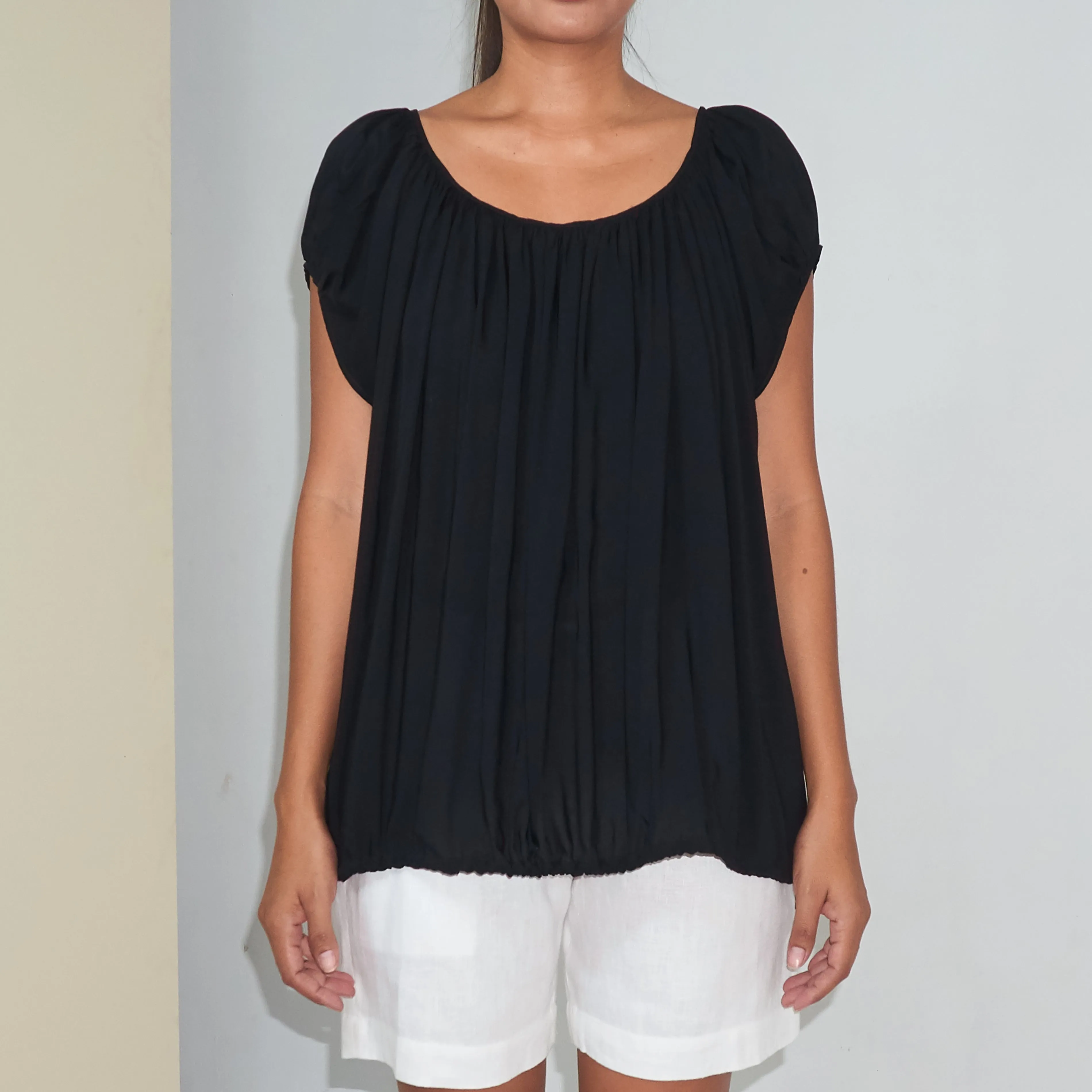 U-FLOW TOP - Rayon Voile | Black