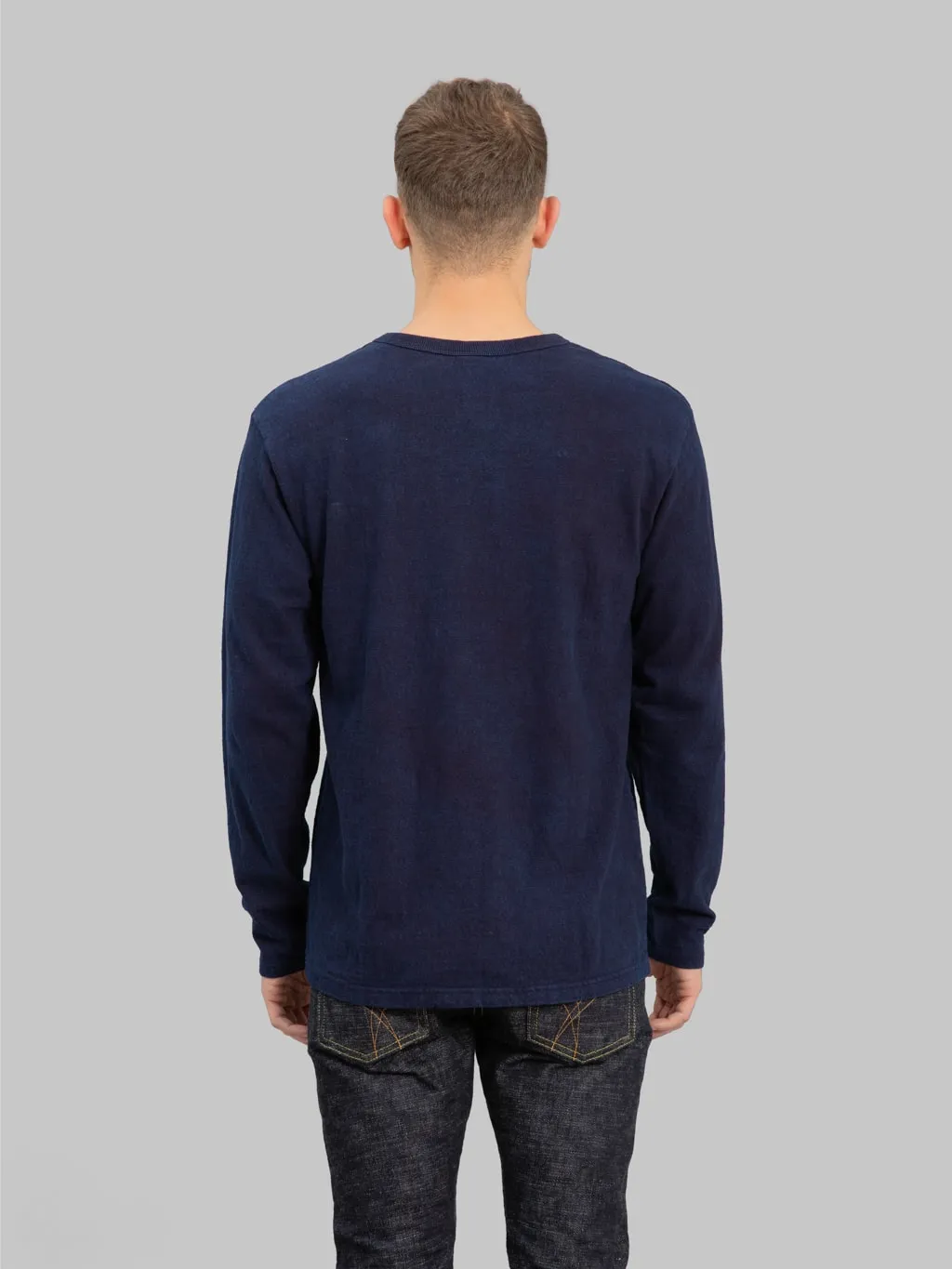 UES No.8 Slub Nep Long Sleeve T-Shirt Indigo