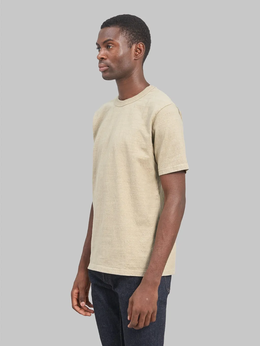 UES No.8 Slub Nep Short Sleeve T-Shirt Beige