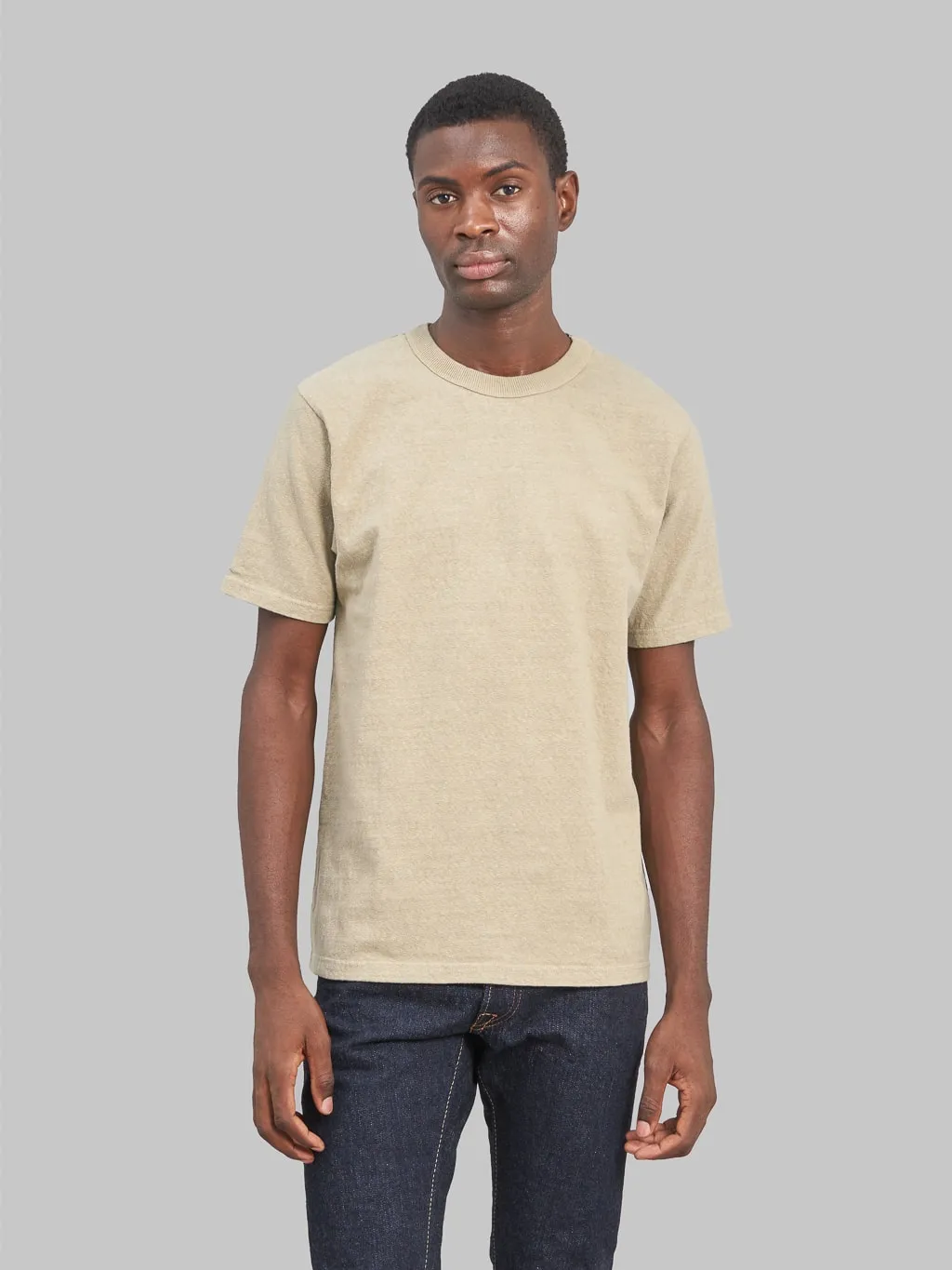 UES No.8 Slub Nep Short Sleeve T-Shirt Beige
