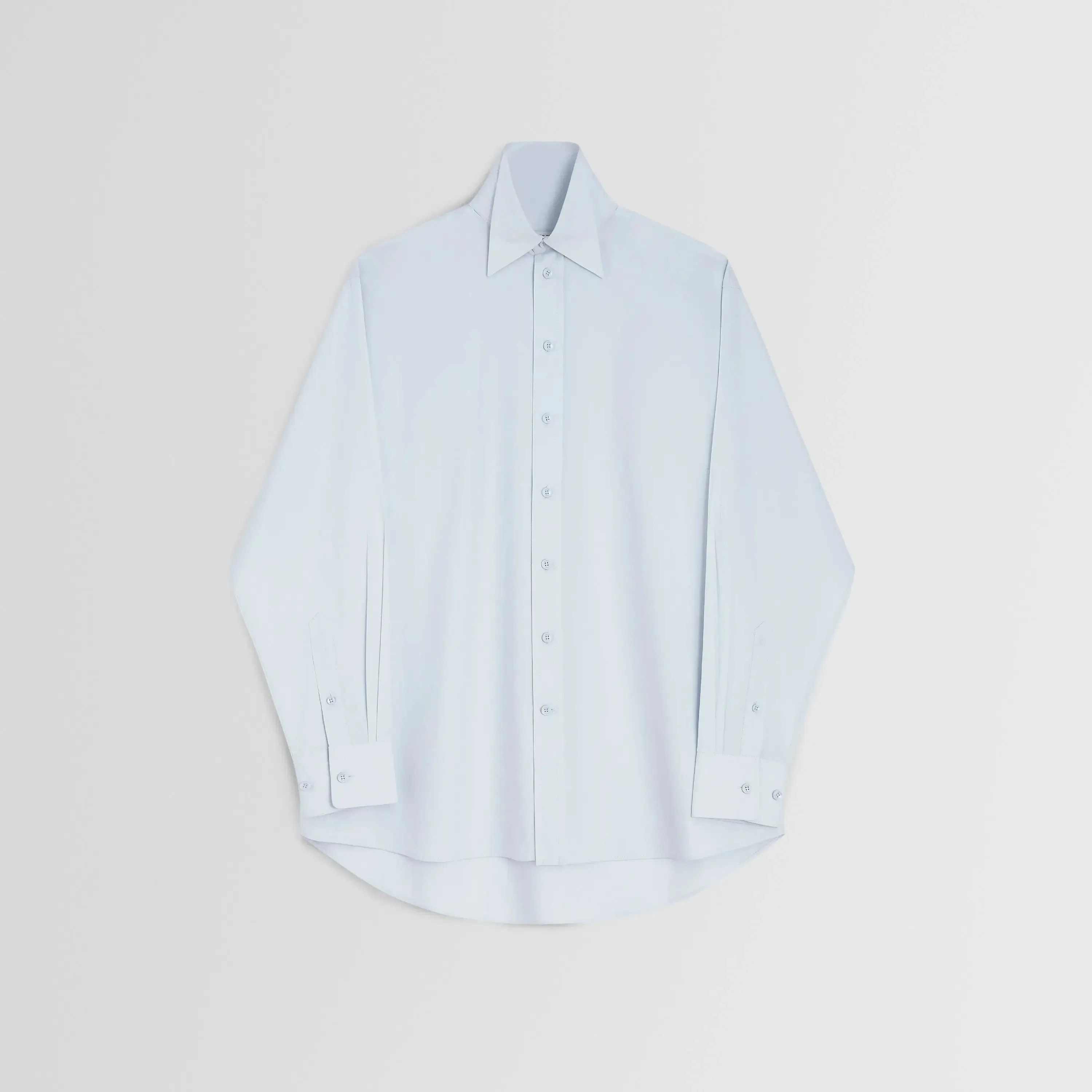 UPRIGHT-COLLAR SHIRT | ice blue cotton