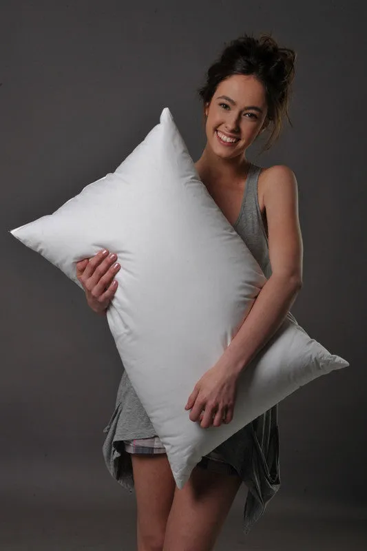 USA Standard Size Soft-Medium Density Pillow 95% White Snow Goose Down German Batiste TE100
