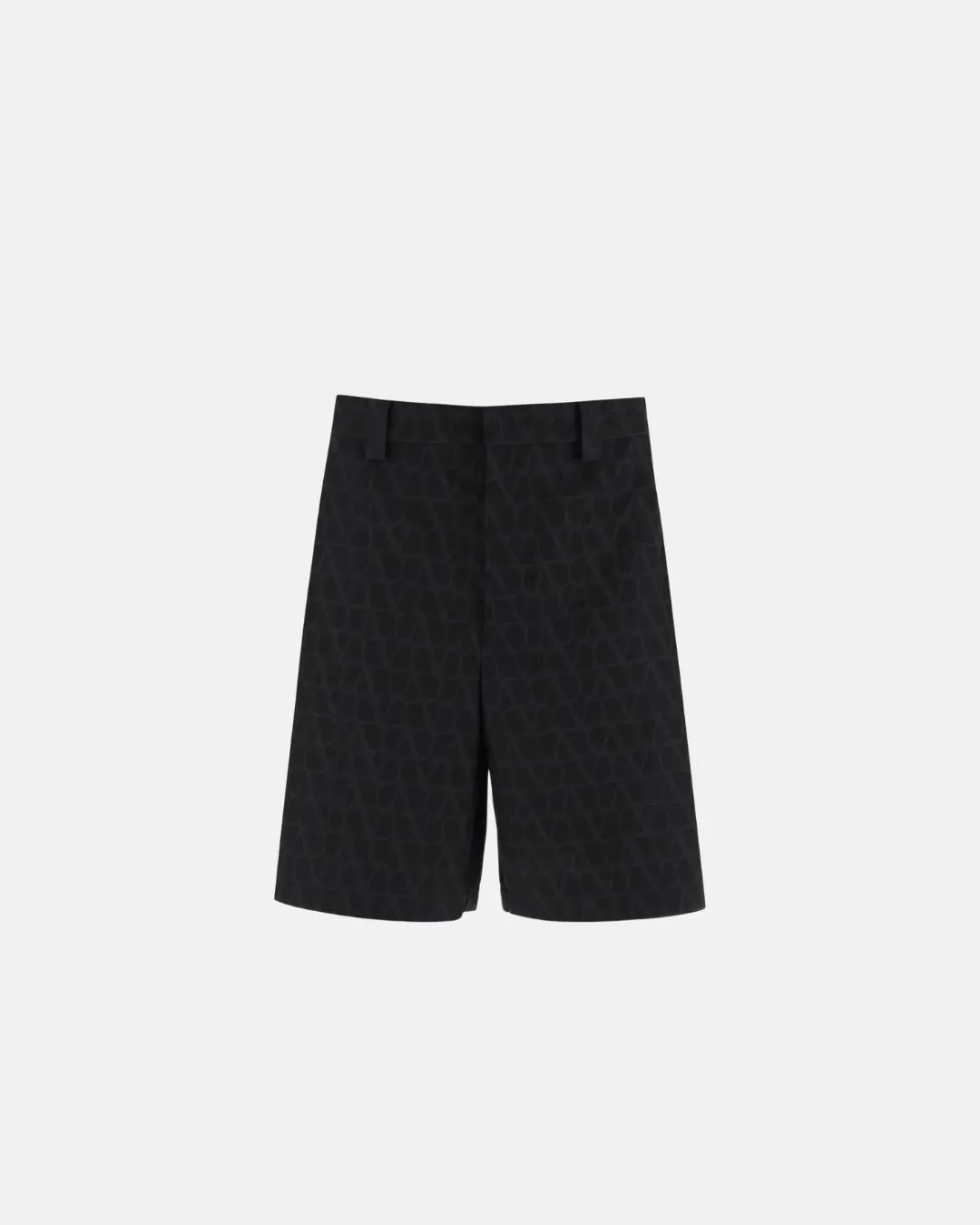 Valentino All-Over Logo Patterned Bermuda Shorts Black