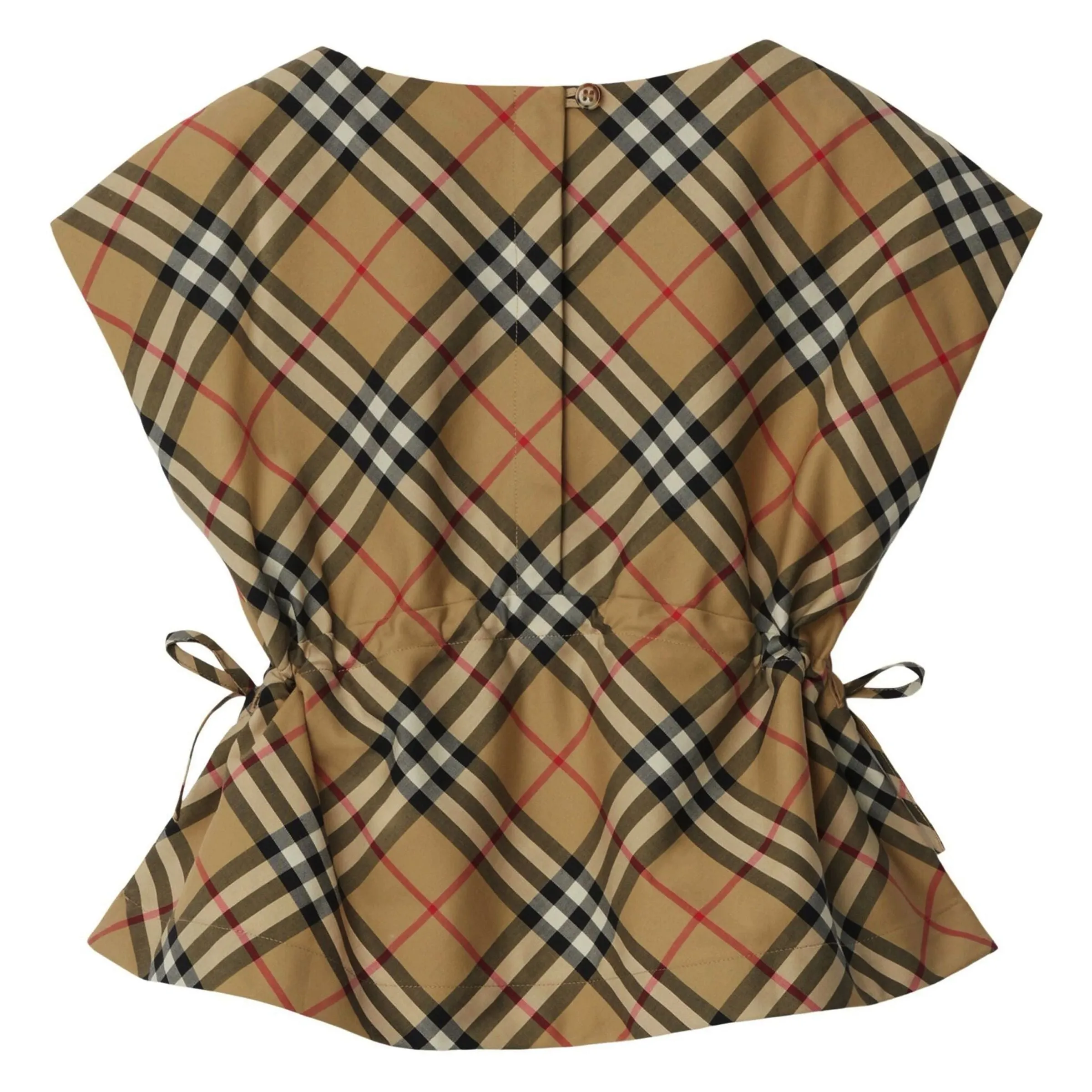 Vintage Check Pintuck Sleeveless Blouse
