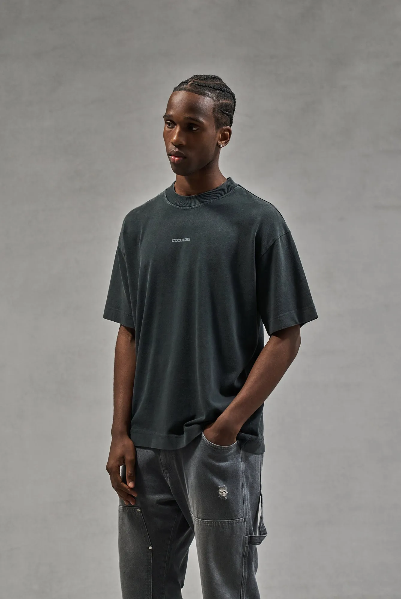 WASHED ARCHIVE LOGO GRAPHIC T-SHIRT - DARK GREY