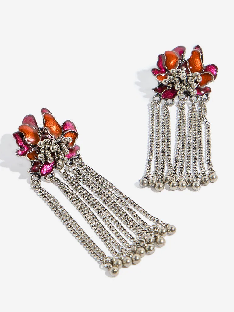 Westside Accessories Multicolour Flower Tassel Earrings
