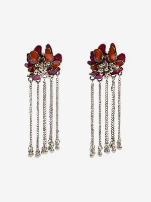 Westside Accessories Multicolour Flower Tassel Earrings