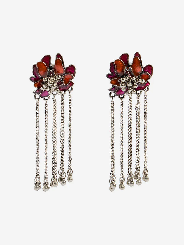Westside Accessories Multicolour Flower Tassel Earrings