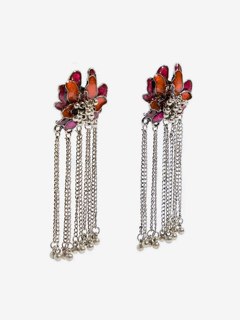 Westside Accessories Multicolour Flower Tassel Earrings