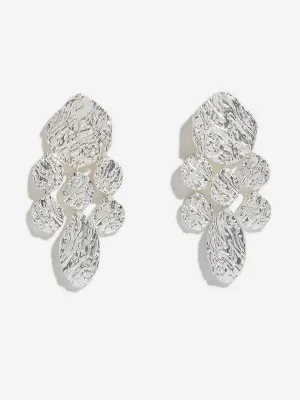 Westside Accessories Silver Self-Textured Dangler Earrings