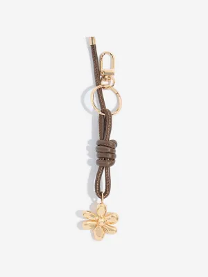 Westside Brown Flower Cord Bag Charm